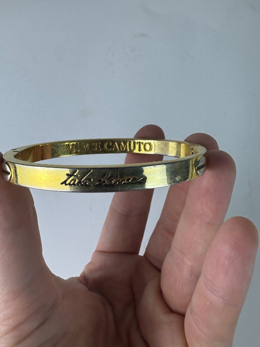 Vince Camuto Gold Take Chances Hinged Bangle